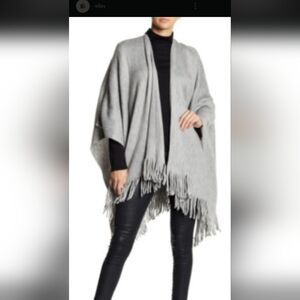 Vince Camuto Heather Gray Knit Poncho